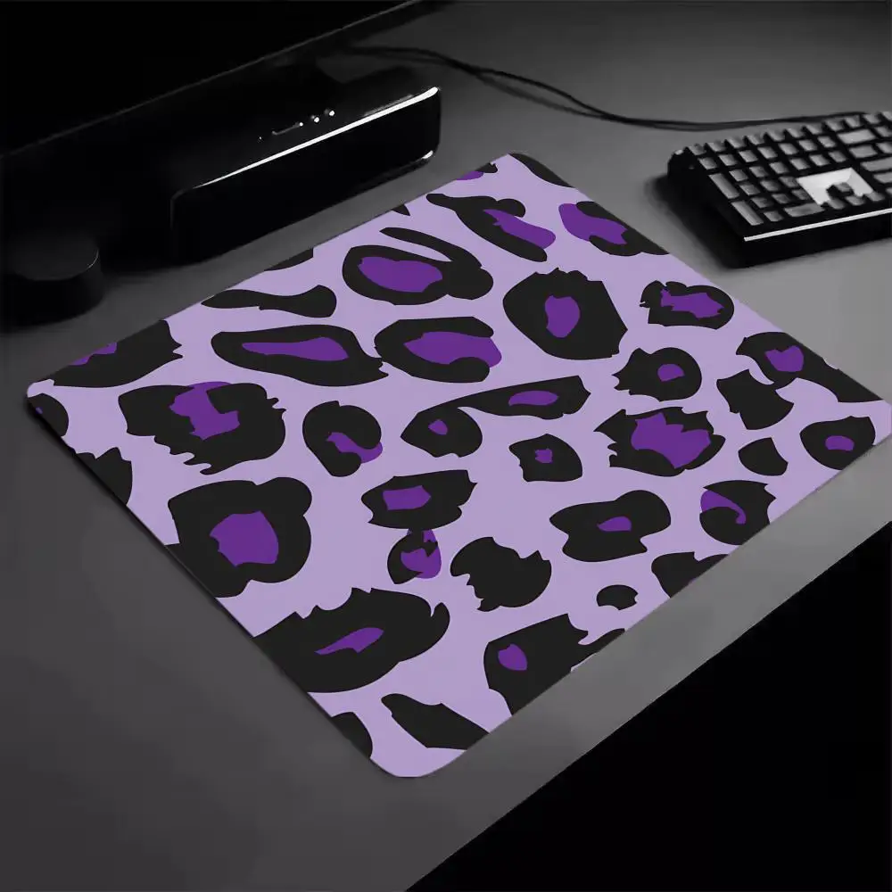 Pink Leopard Print Mouse Pad 45x40 Square Game Office Rubber Anti-slip Mousepad PC Gaming Computer Accessories Keyboard Desk Mat