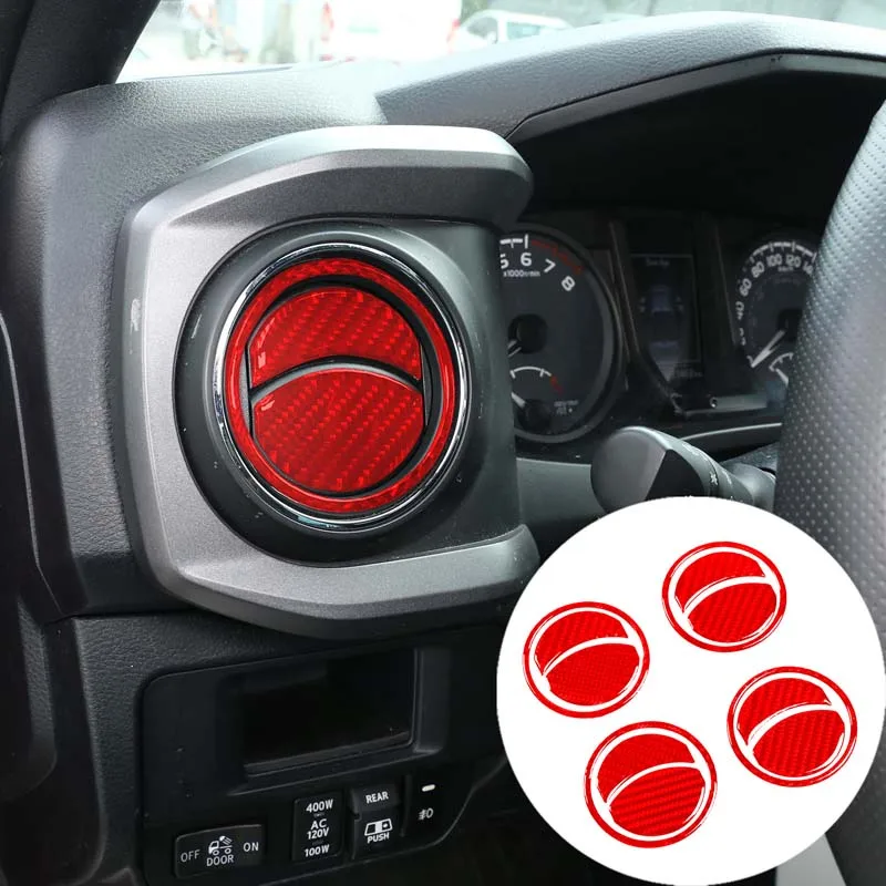 

For Toyota Tacoma 2015-2022 Soft Carbon Fiber Car central control air outlet sticker Trim Auto Accessories