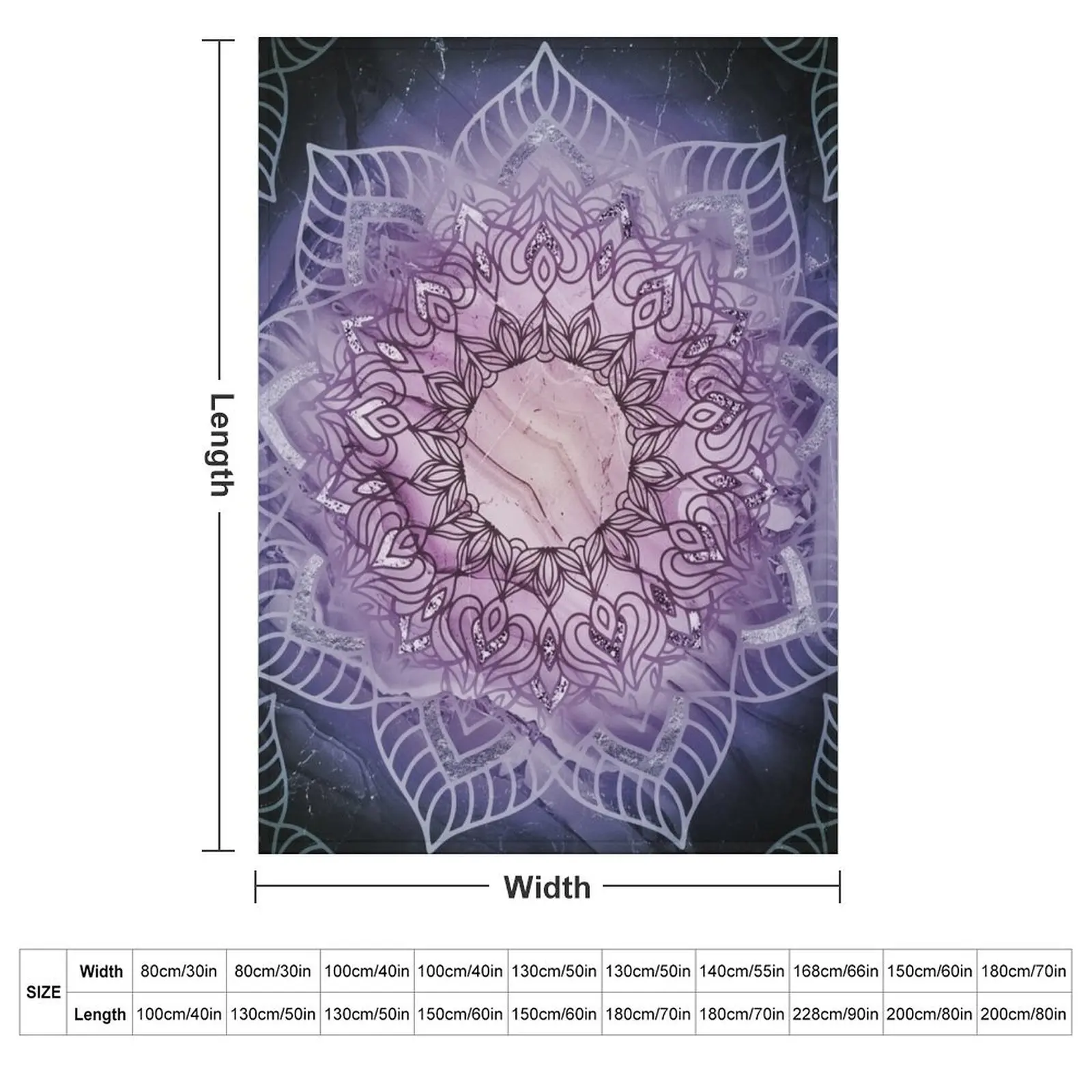 Stylish Mandala in Teal and Purple Throw Blanket Sofa Quilt Sofa manga Thins warm winter Blankets