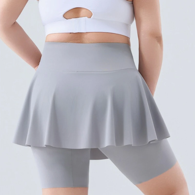 Plus Size Yoga Skorts Women High Waisted Two Piece Look Skirt with Pockets Buil… - Image 6