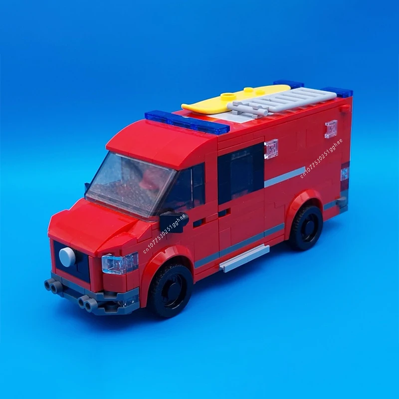 MOC Building Blocks Fire Water Rescue Vehicle Originality Model Bricks Sets Assemble Display Children's Toys Gifts