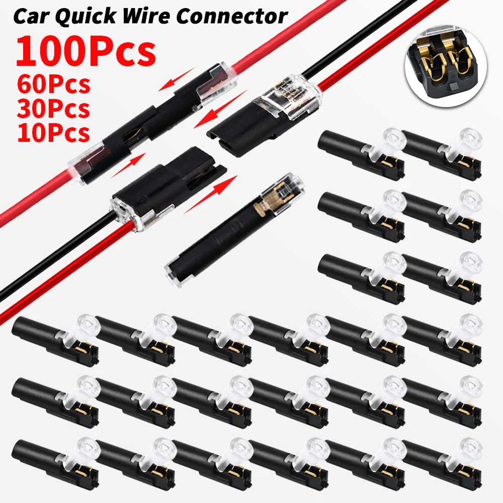 Electrical Wire Connector D2 2 Pin Quick Snap Cable Plug Connector Electrical Cable Splice Terminal Outdoor LED Car Wiring