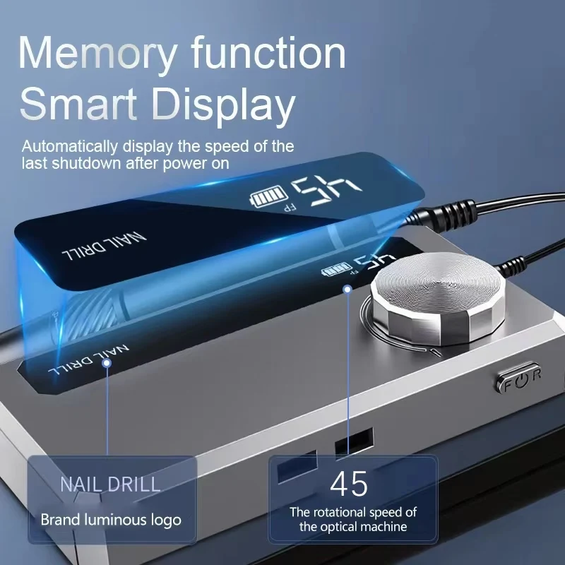 45000RPM 전문가용 전기 네일 드릴 저소음 네일 폴리싱 머신 고속 네일 파일 휴대용 네일 도구