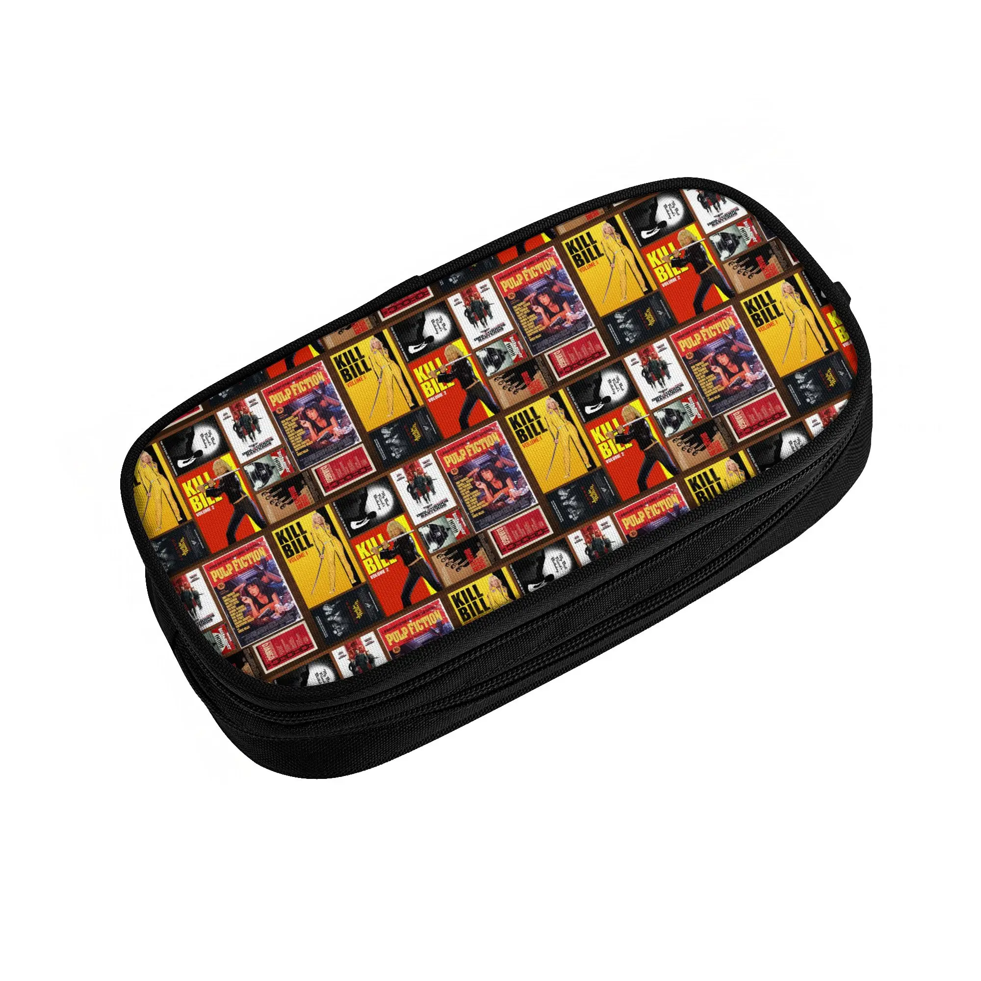 Quentin Tarantino Movie Collage Pencil Case for Girl Boy Big Capacity Pulp Fiction Kill Bill Pen Bag Box Stationery