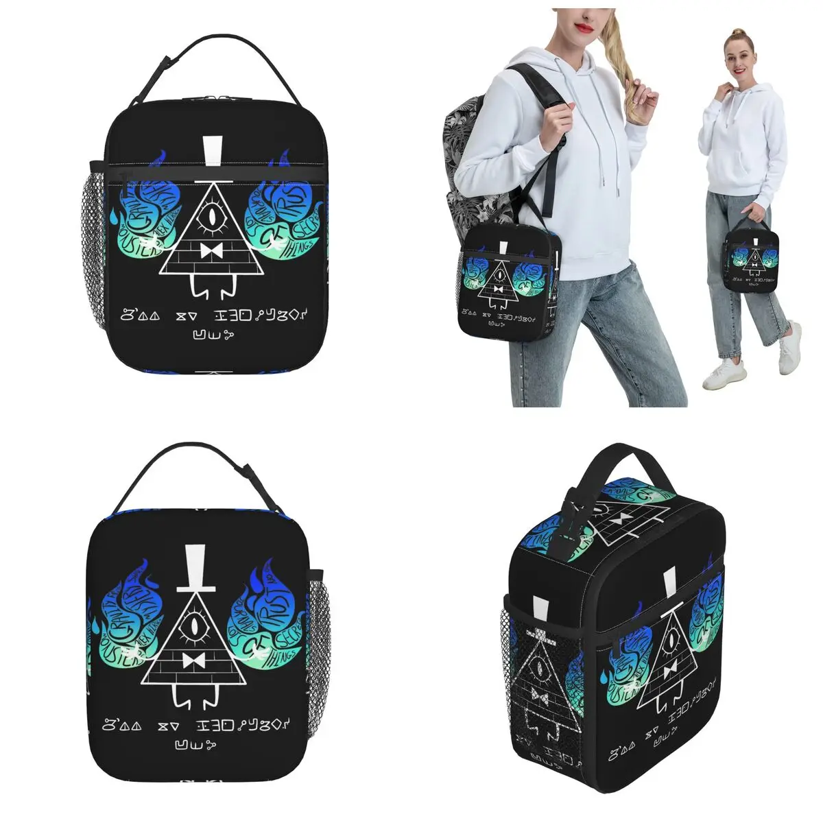 Insulated Lunch Bag Bill Cipher Gravitys Falls Merch Storage Food Box INS Trendy Cooler Thermal Bento Box For Outdoor