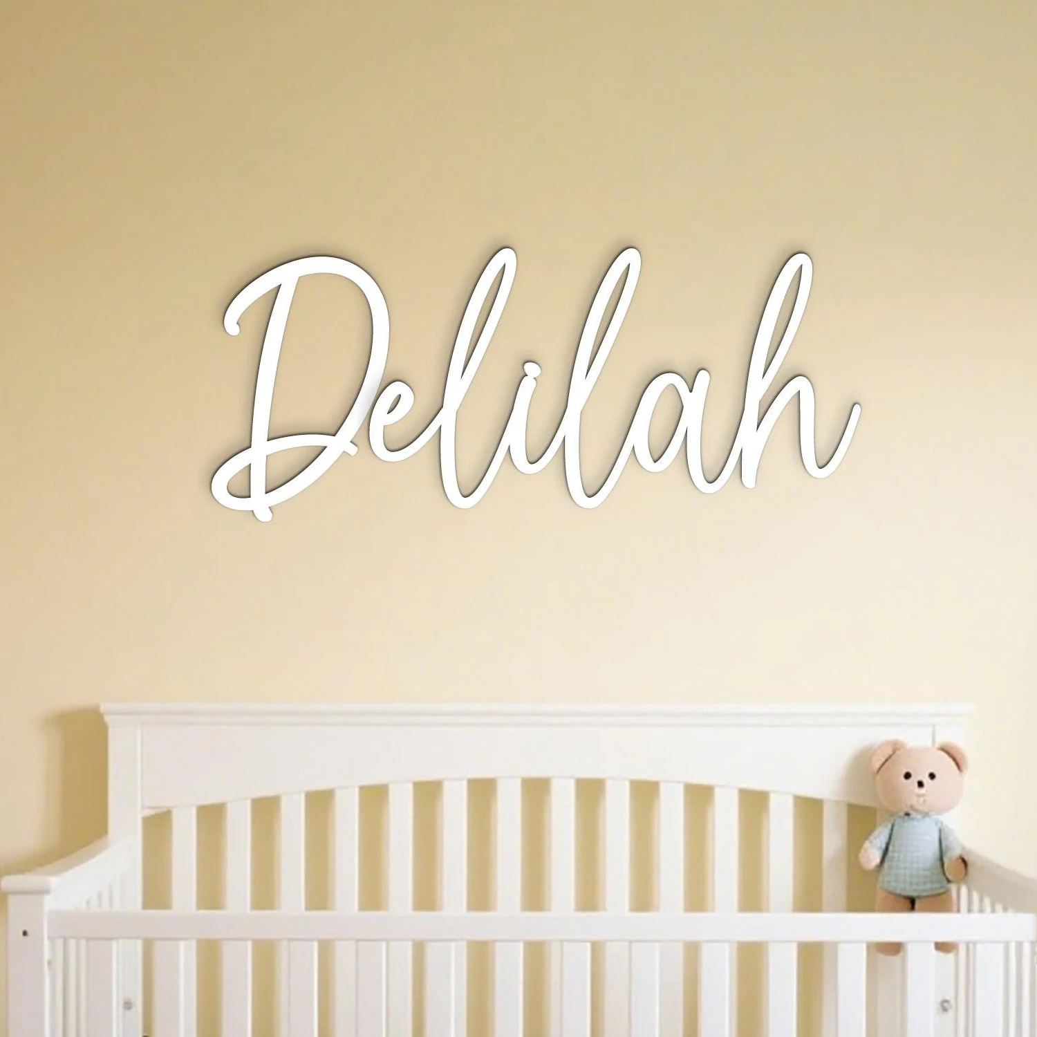 1 Stück personalisiertes, individuell gestaltetes Holzschild mit Namen, individueller Name, Holzsouvenir, Babyzimmer, Geburtstag, Hochzeitsdekoration