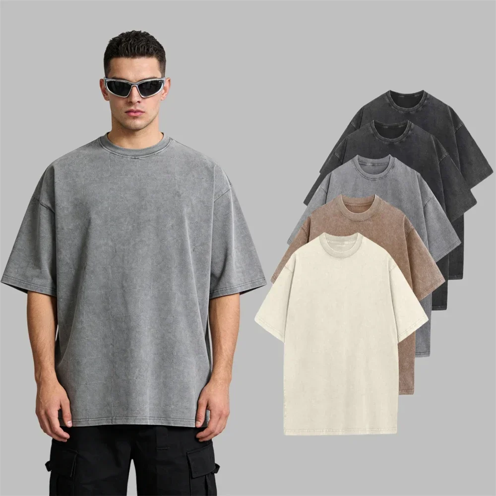 

Мужские хлопковые льняные футболки, 5 штук в упаковке, ретро-стиль, оверсайз, свободный крой, уличная мода, круглый вырез, однотонные, большие размеры, летние топы