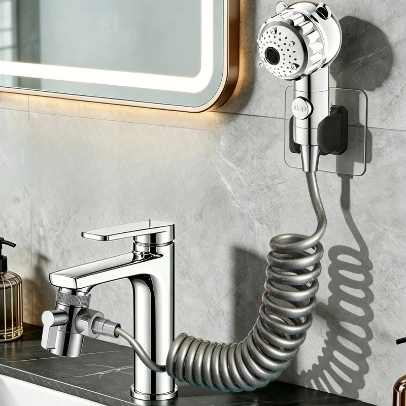 

Faucet Extenders Shower Set Copper Bathroom Multi-function Massage Pressurized Faucet Shower Toilet Basin Shampoo Accessories