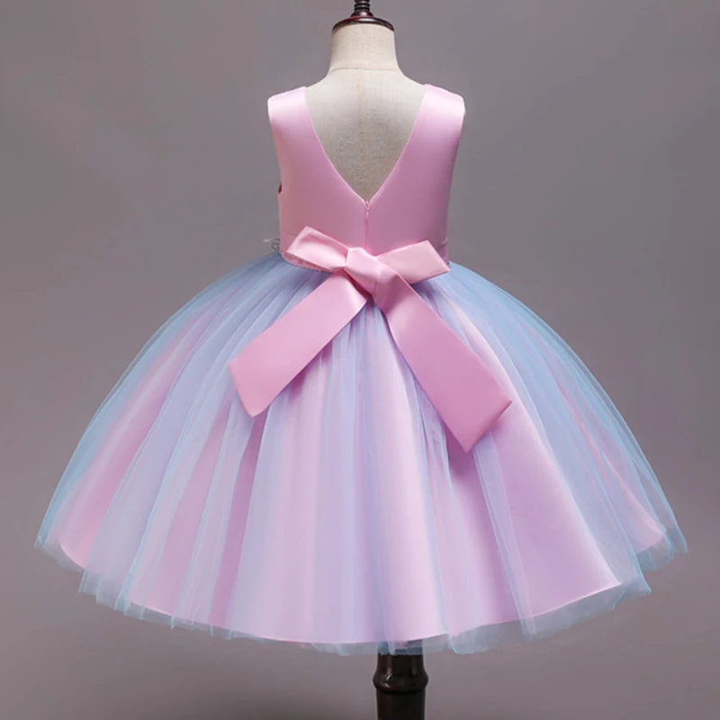 Robe de princesse à fleurs pour filles, robe de Rh, tutu de mariage élégant, costume éducatif, vêtements pour enfants, robes de Noël