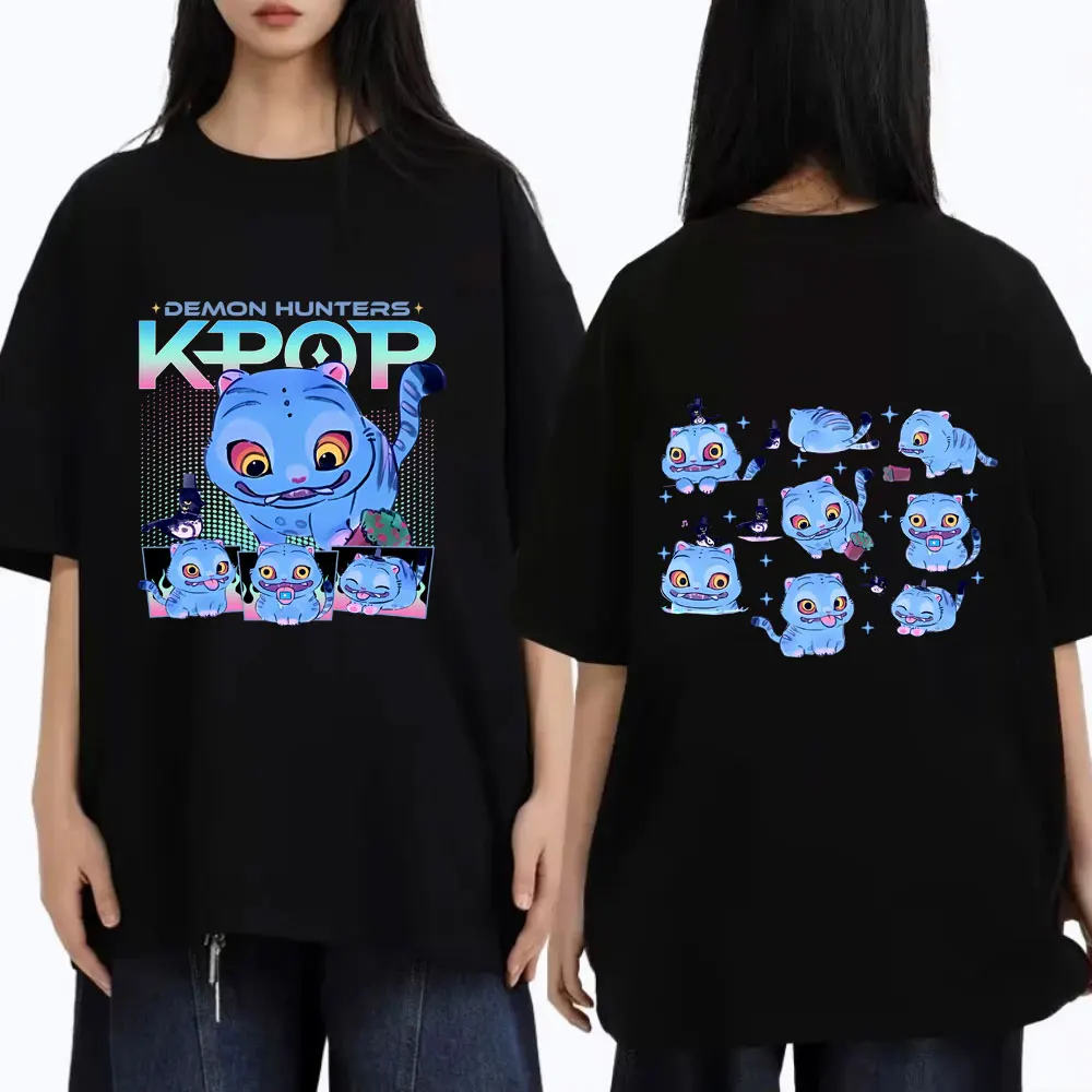 

Kpop Demon Hunters Tshirt Derpy Tiger Funny Meme T-shirt Men Women Fashion Cartoon Trend Streetwear Male Vintage Tees Fans Gift