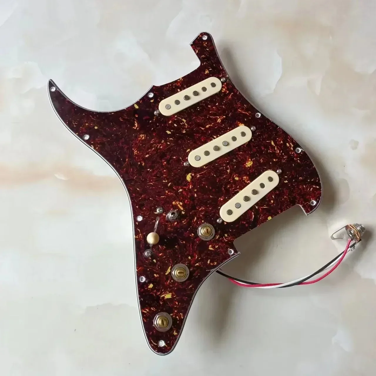 

Left Handed Prewired Loaded Pickguard with SSL1 Alnico 5 Pickups Welding Harness For ST Guitar