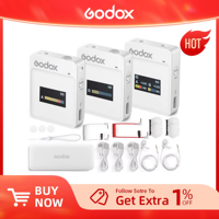 Godox 2.4GHz MoveLink II M2 M1 Wireless Lavalier Omnidirectional Microphone Transmitter Receiver for Phone DSLR Camera Smartphon