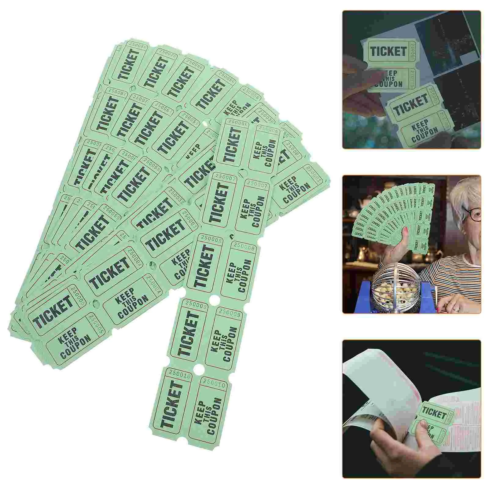 100 Pcs Ticket Raffle Tickets Entrance Chinese Auction Event Paper for Party Bulk Label