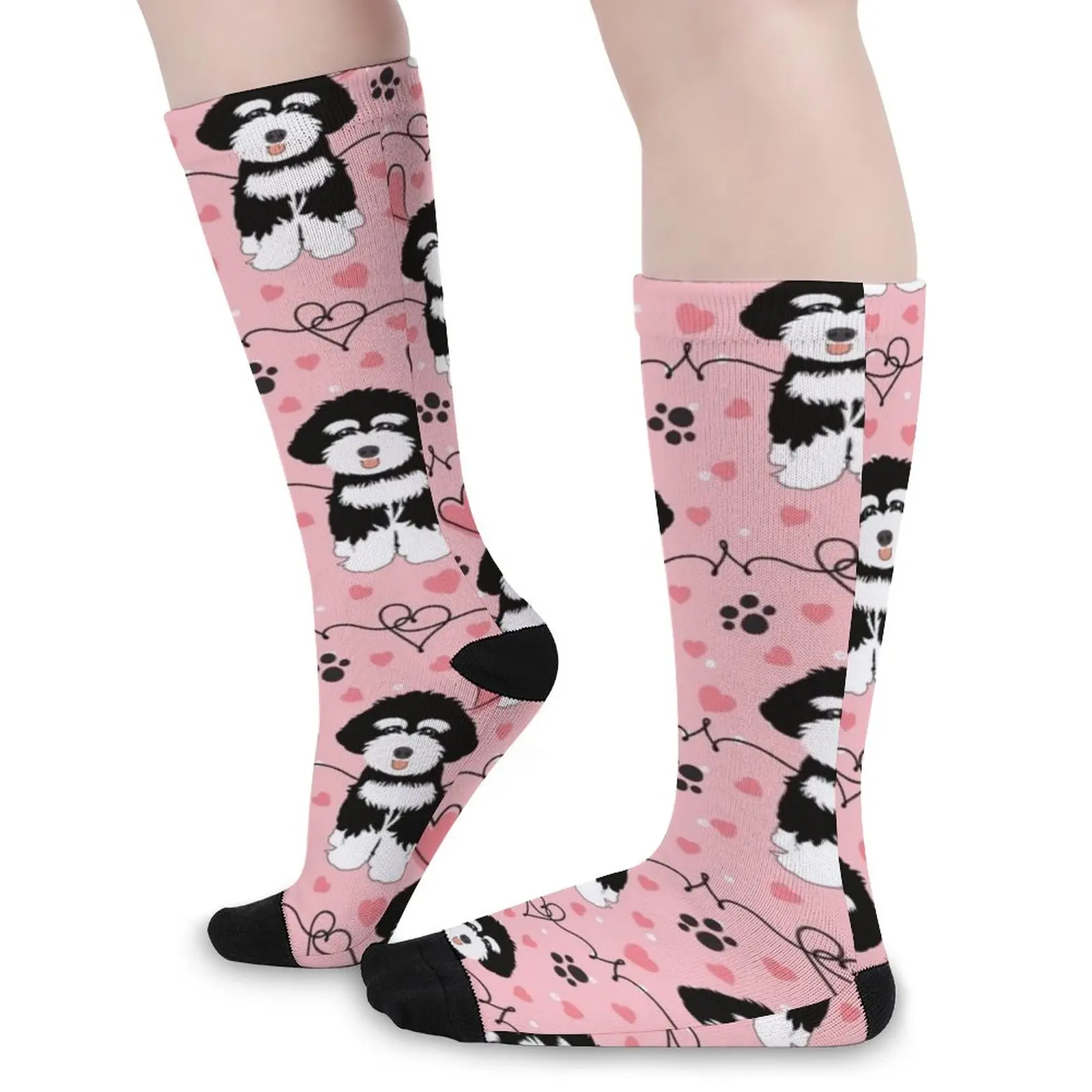 LOVE Black and White Schnoodle Socks essential winter socks men hiphop snow