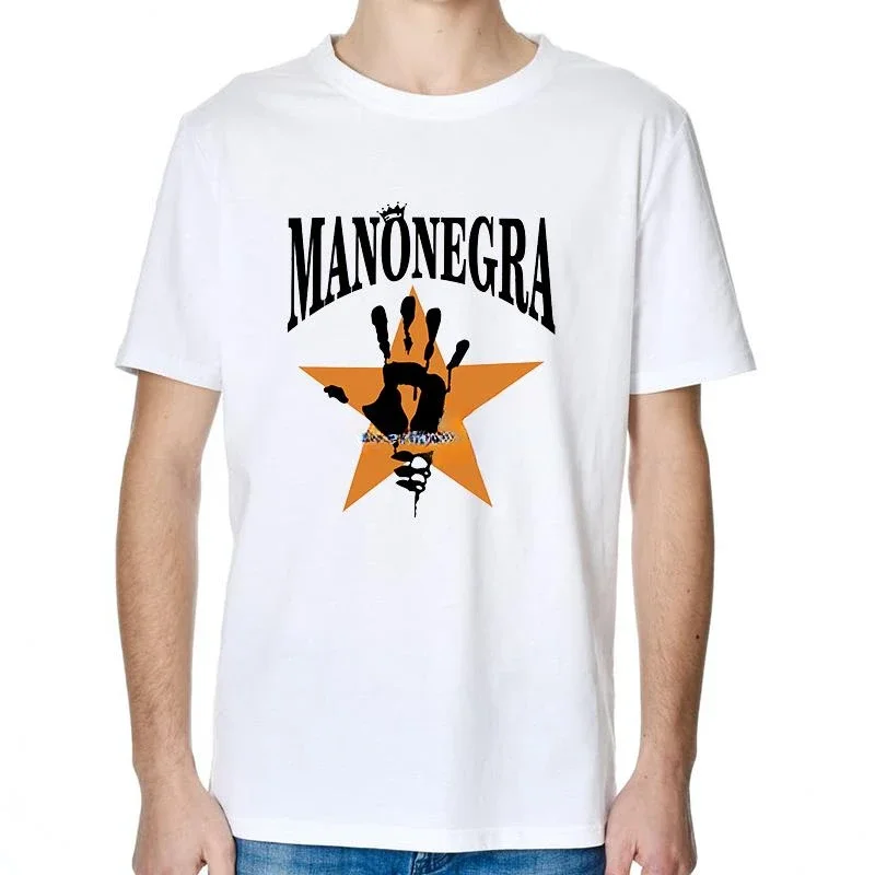 Summer Tshirts Fashion Harajuku Print T Shirts Men clothing Mano Negra King of Bongo Punk Ska Rock Music Retro graphic t shirts