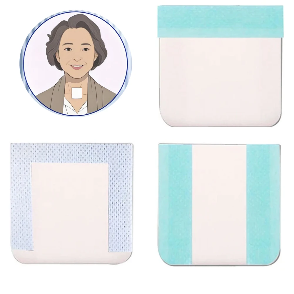 

1Pc Tracheostomy Dust Proof Sticker Disposable Laryngeal Mask Patch Sponge Pad For Skin Care Postoperative Care Product