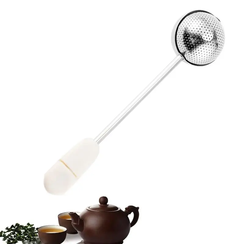 Tea Steeper Balls Stainless Steel Tea Infuser Basket Tea Diffusers For Loose Tea Long-Handled Tea Accessories For Tea Drinkers