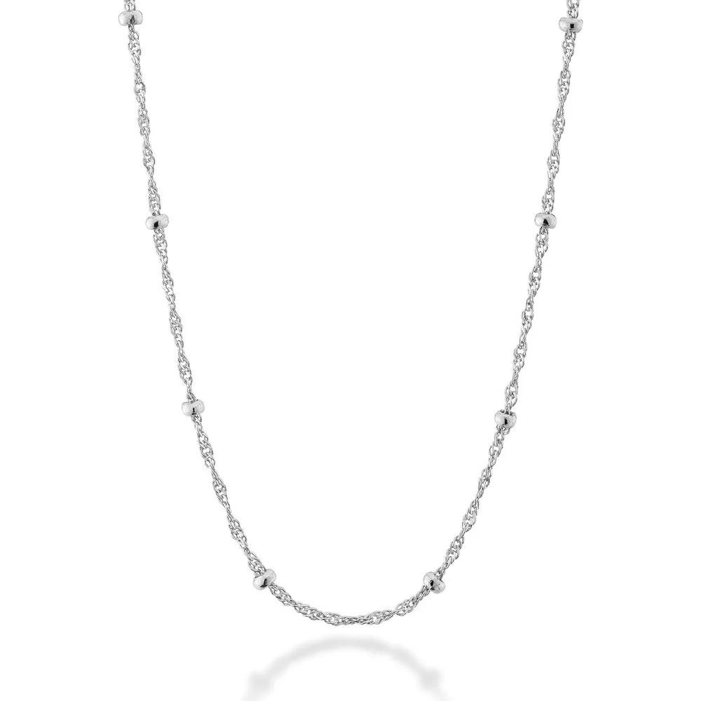 

Ожерелье из стерлингового серебра 925 пробы в Сингапуре с бусинами для женщин