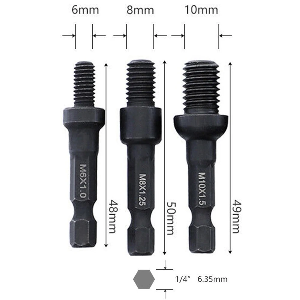 

6pcs M6 M8 M10 Self-Tapping Socket Adapter Set For Insert Nuts Or Hanger Bolt 1/4 Inch Hex Shank Socket Adapter Tools