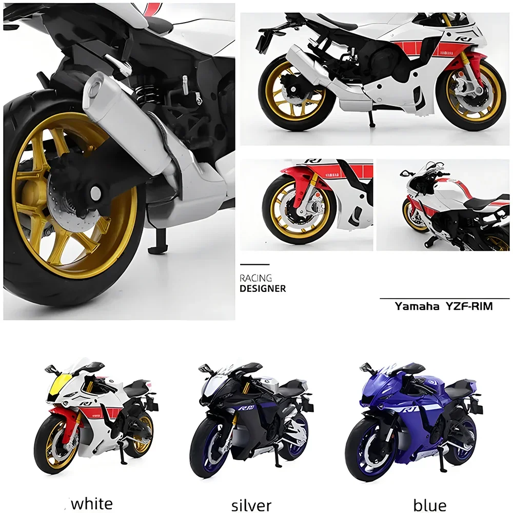 1/12 Échelle Yamaha YZF-R1M Moto Modèle Jouet Alliage Moulé Sous Pression Simulation Modèles Moteur SubKRCollection Décoration Garçons Jouets Cadeaux