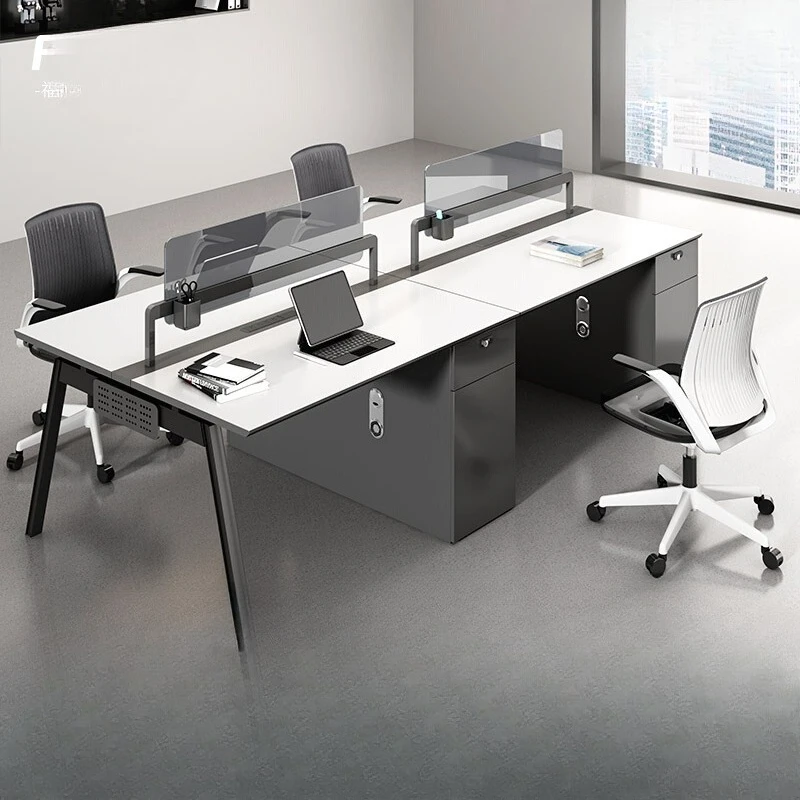 

Desk Staff Desk Staff Card Seat Four-person Screen Open Double Face-to-Face Office Desk and Chair Combination