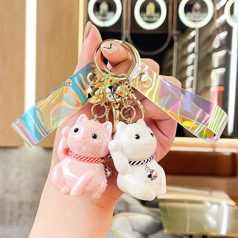 

Minso Cartoon acrylic colorful Maneki Neko keychain, exquisite car key chain accessory, cute pendant