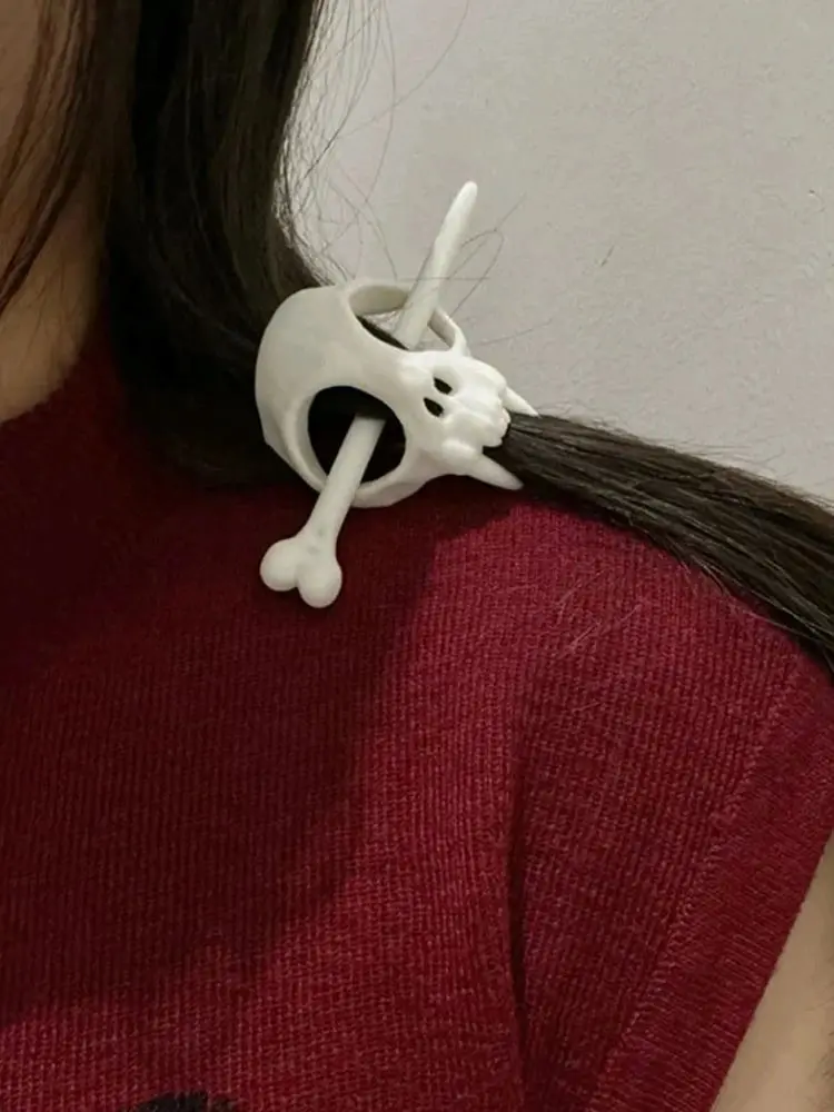 Barrettes à cheveux crâne fantôme, épingle à cheveux squelette, couvre-chef gothique blanc, pince à cheveux lumineuse, accessoire de cheveux pour filles d'Halloween