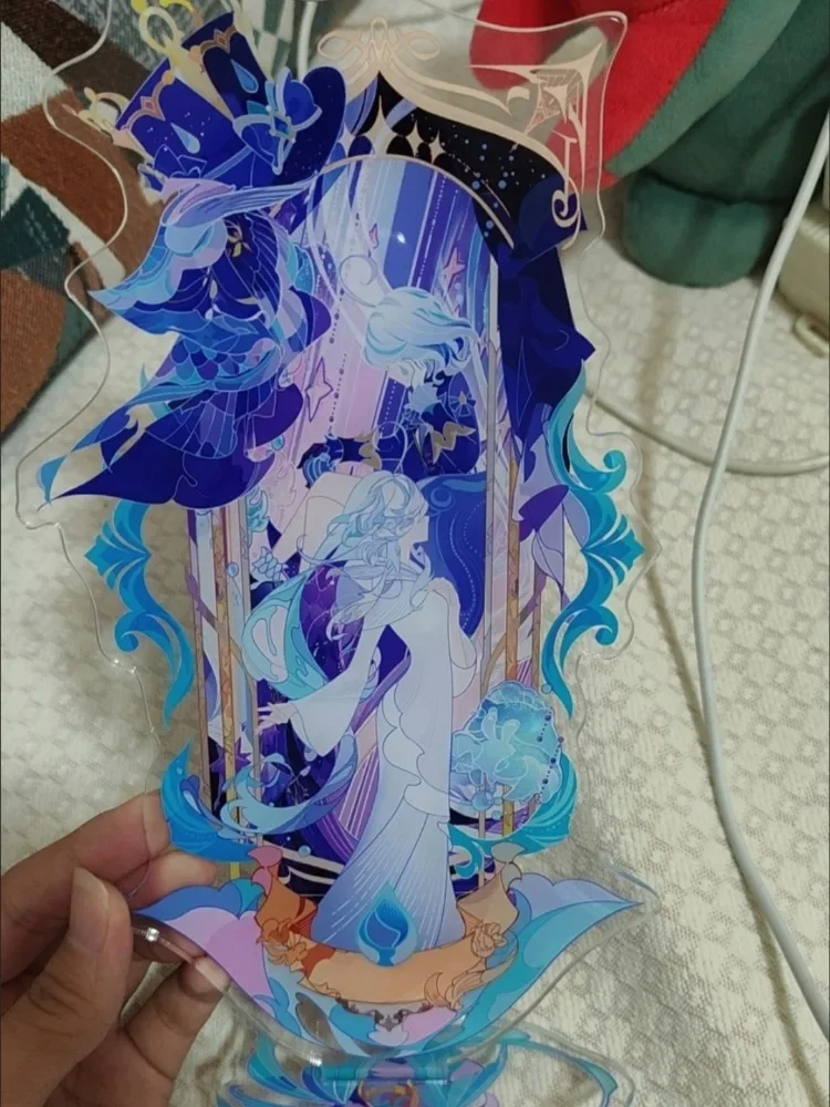 Anime Genshin Impact Original Flins Columblna Acrylic Figure Stand Destined Formless Series Big Special Effect Cool Figure Coser