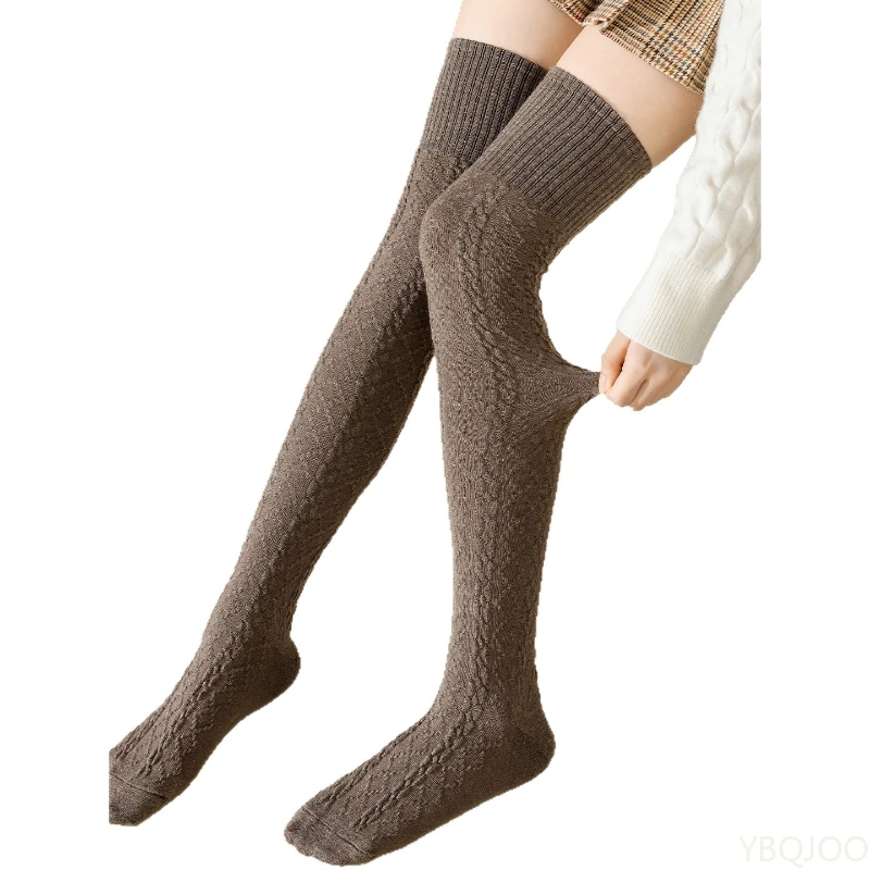 5 пар модных универсальных гольфов, женские удобные длинные носки-трубочки, осенне-зимние толстые теплые высокие носки в стиле ретро