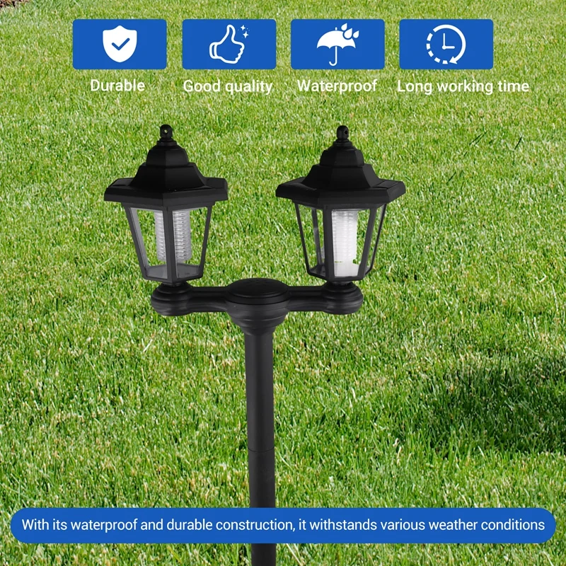 Outdoor Waterproof Hexagonal Ground Plug Light, Solar Post Light For Garden Patio Yard Front/Back Door Postal Light