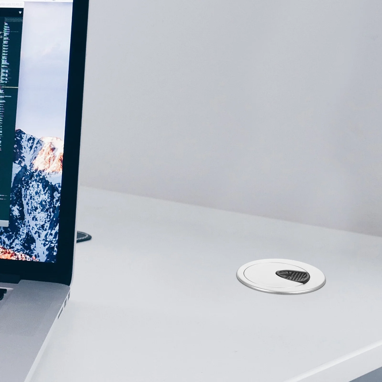 

6Pcs Round Cable Hole Cover Zinc Alloy Durable Desk Wire Hole Cover for Office Home Workspace Cable Management Organizer