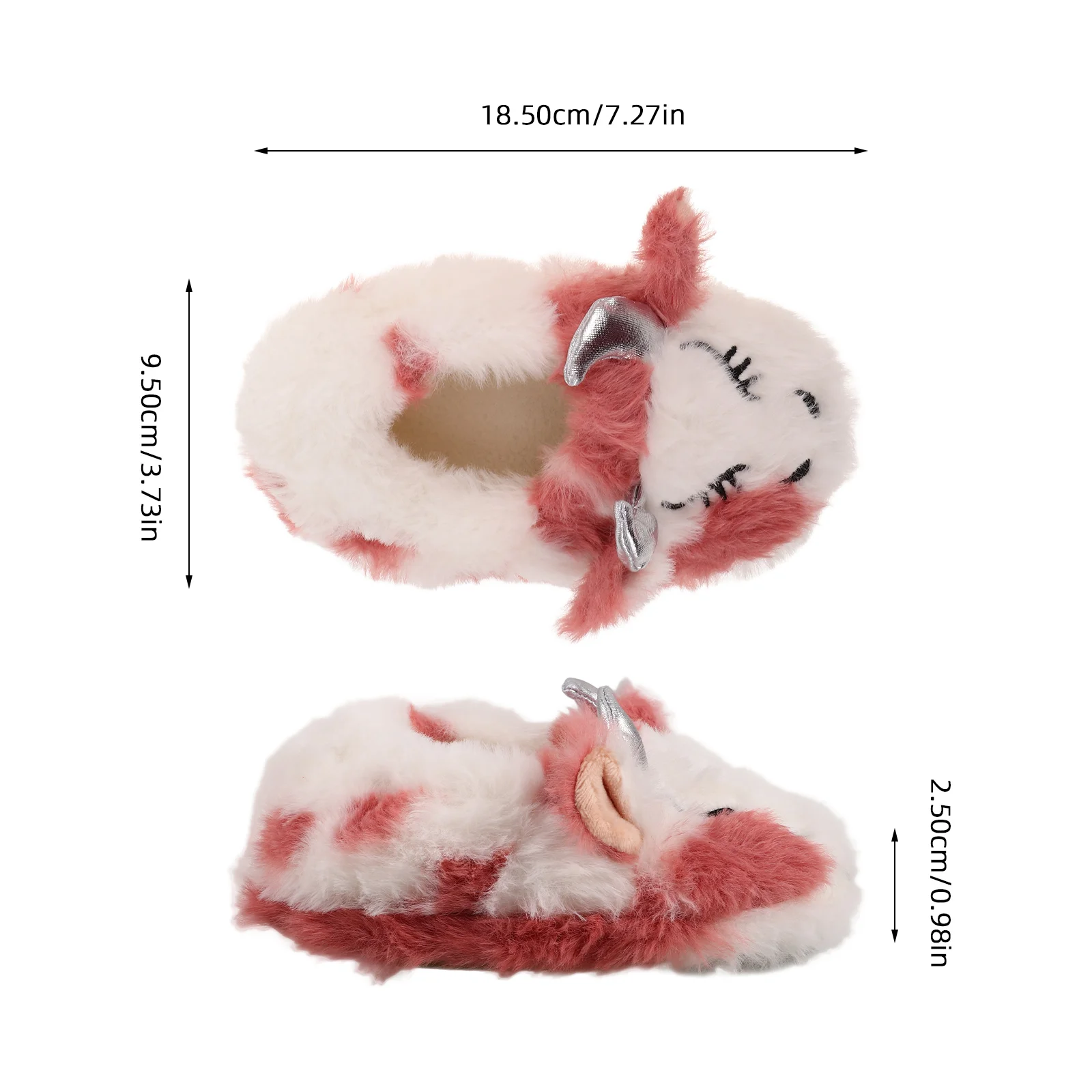 Baby Girl Furry Slippers Little Girls Imitation Rabbit down Toddler House Child Kids Cow