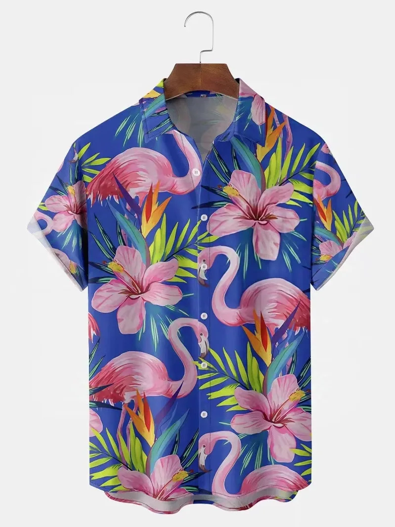 

Loose ort Sve Men's irt Floral Print Turn-down Collar Button-up Summer Casual Faion Youthful Sle Chinese Brand