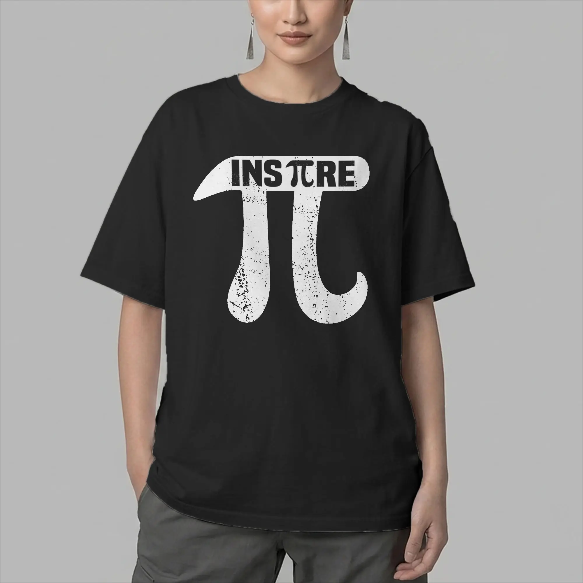 Men's T-Shirt InsPIre Pi Symbol Funny Cotton Tee Shirt Math Pie Mathematics School Student Geek T Shirt Crew Neck Clothes
