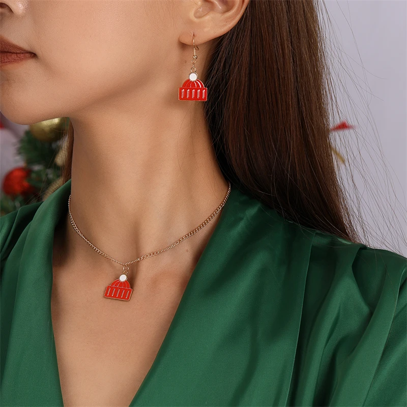 Mode Frohe Weihnachten Baum Schneemann Hirsch Baum Halskette Ohrringe Schmuck-Set für Frauen Mädchen Neujahr Festival Schmuck Geschenke – Detail 39