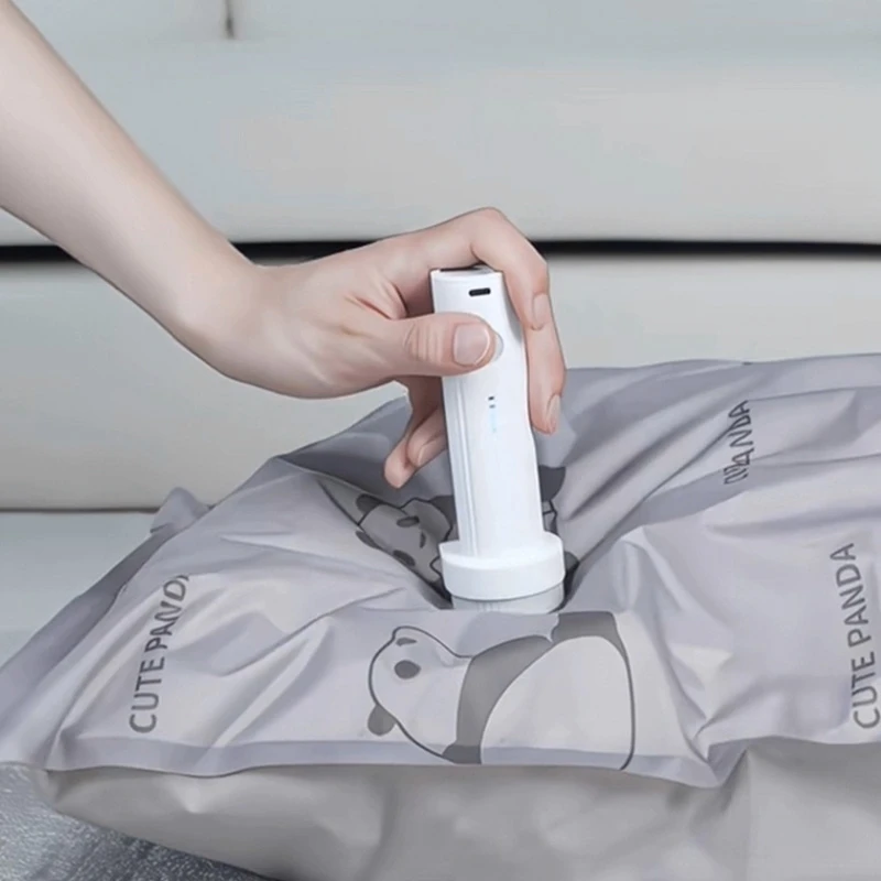 1 Stück kabellose elektrische Vakuumpumpe für Aufbewahrungsbeutel, wiederaufladbare USB-Kompressionspumpe für Reisen (Beutel nicht im Lieferumfang enthalten)
