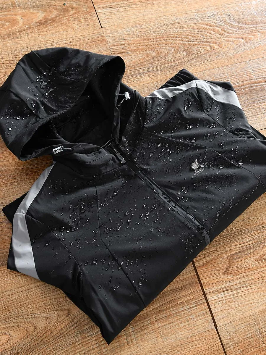 Lightweight Breathable Detachable Cap Windproof Waterproof Spring Men's Sport Jacket Casual Color Block All-Match Outerwear