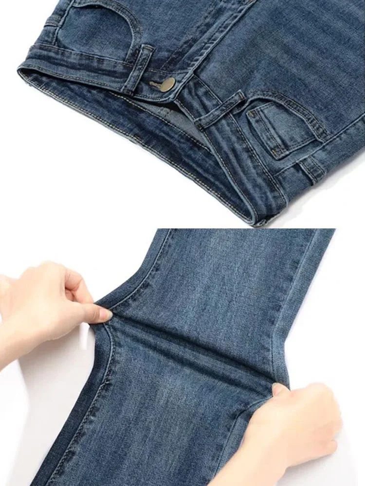 Skinny Hight Waist Flare Jeans Korean Streetwear Casual Stretch Denim Pantalones De Mujer New Spring Vintage Slim Kot Pantolon