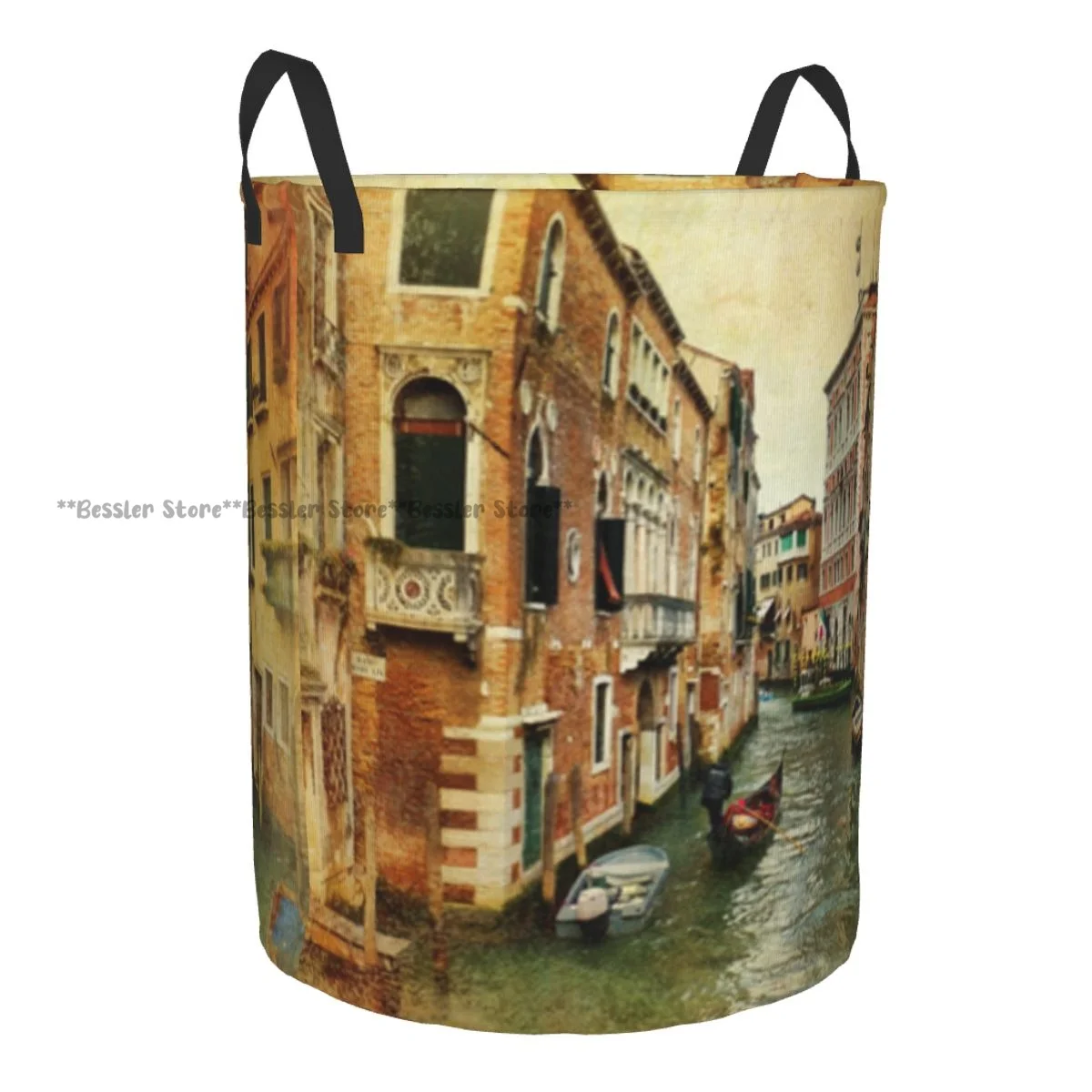 View Of Canal In Venice Italy Waterproof Storage Bag Household Dirty Laundry Basket Folding Clothes Organizer