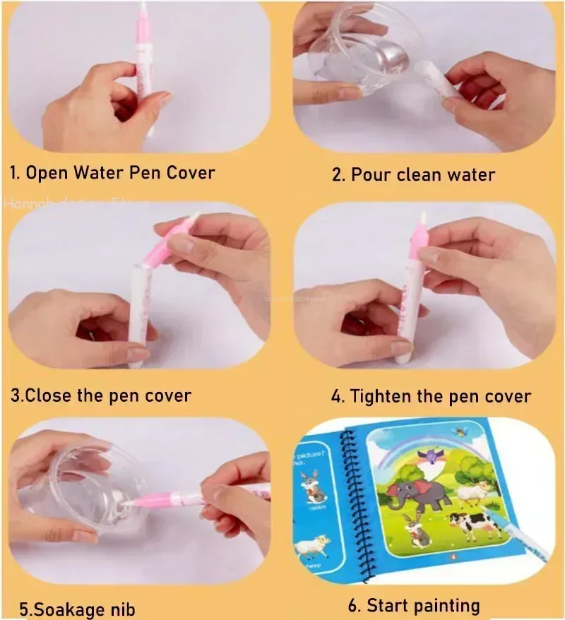 再利用可能な魔法の水ぬりえブック DIY 感覚玩具子供のための描画おもちゃ幼稚園落書き絵画子供の塗り絵