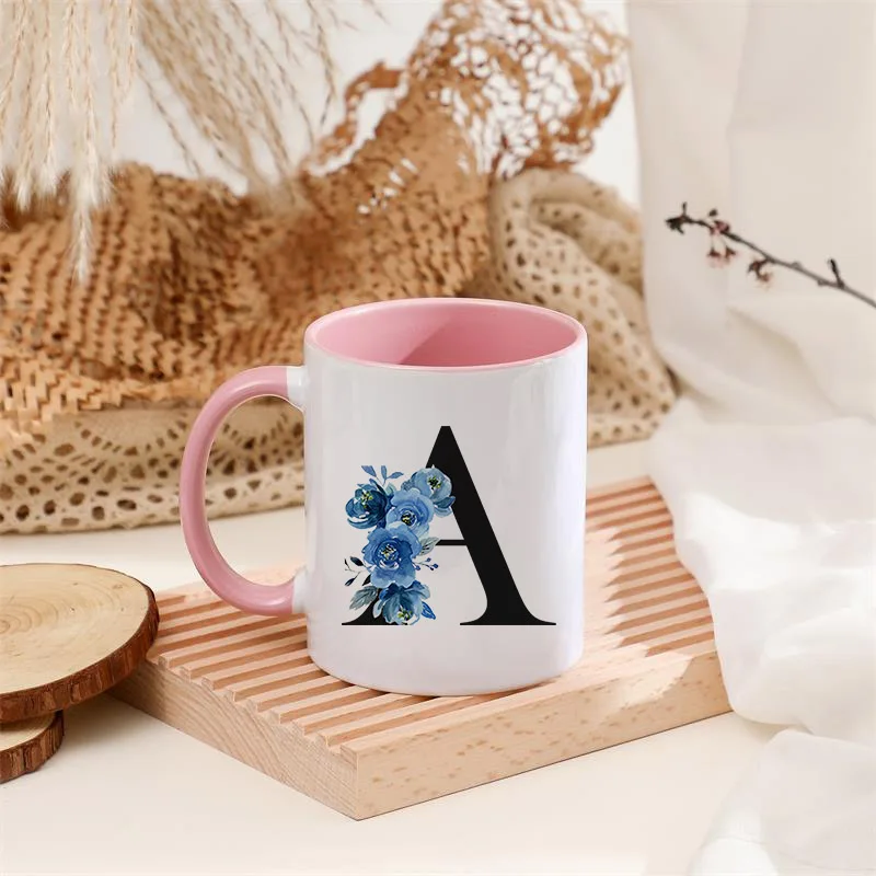 Monogrammed Gifts for Women Monogram Purple A-Z Initial Coffee Mugs for Office and Home Aesthetic Stuff Initial Iced Coffee Cup