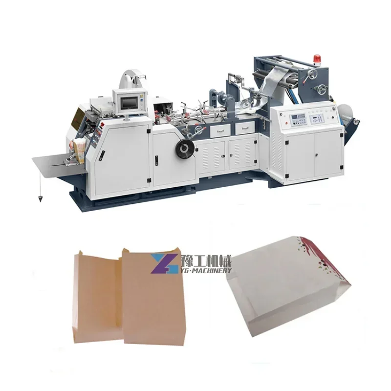 High Speed V Bottom Kraft Paper Pouch Food Shopping Bag Making Machine Automatic with Printing Kraft Paper Bag Making Machine