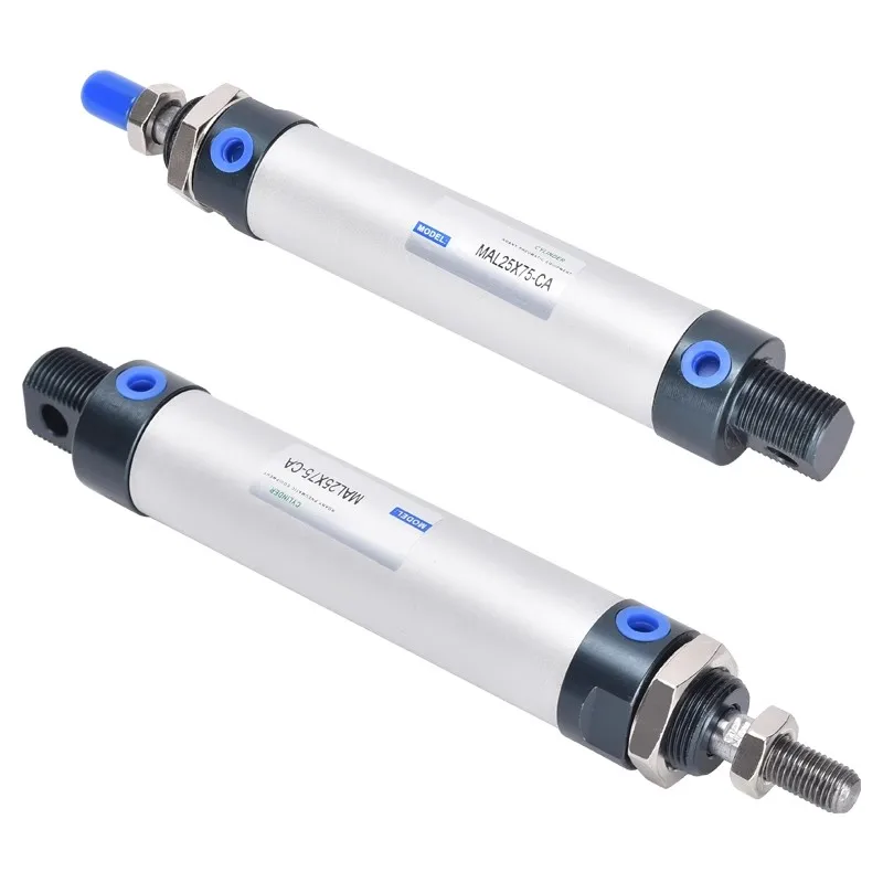 Air Pneumatic Cylinders Double Compressed Air Cylinder MAL Mini Bore 16/20/25/32mm 40mm Stroke 25/50/75/100 200 Single Lever