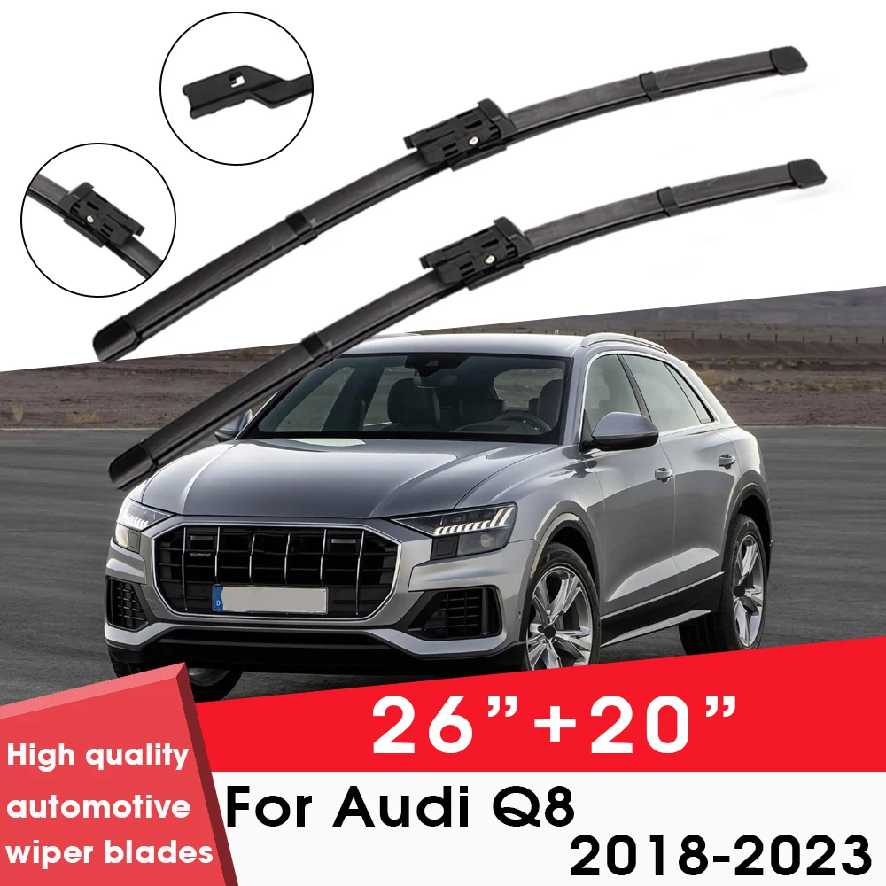 

Car Wiper Blade Blades For Audi Q8 2018-2023 26"+20" Windshield Windscreen Clean Rubber Silicon Cars Wipers Accessories