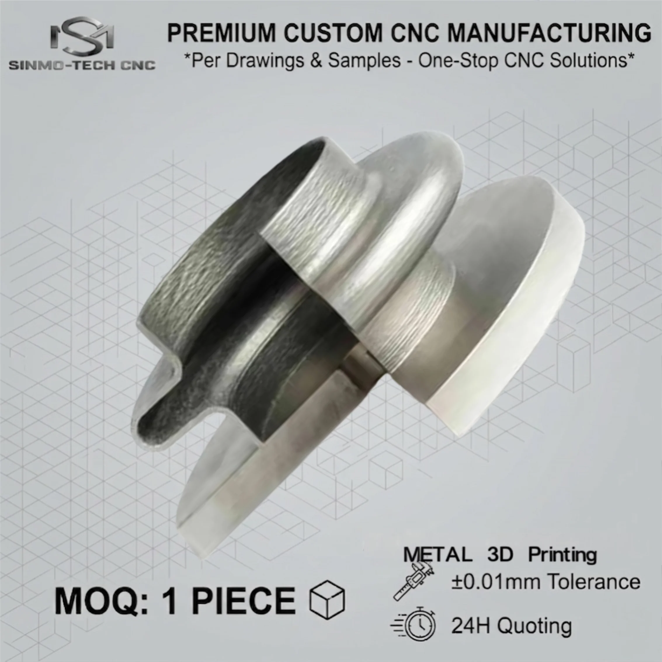 Precision Stainless Steel 3D Printing Service, Custom 316L Stainless Steel Mechanical Hardware Parts Fabrication, 1pc
