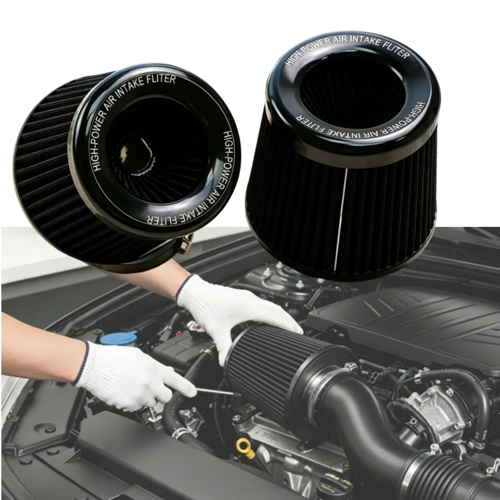 Universal automotive modification intake air filter element mushroom head air box high-flow air filter element 76mm
