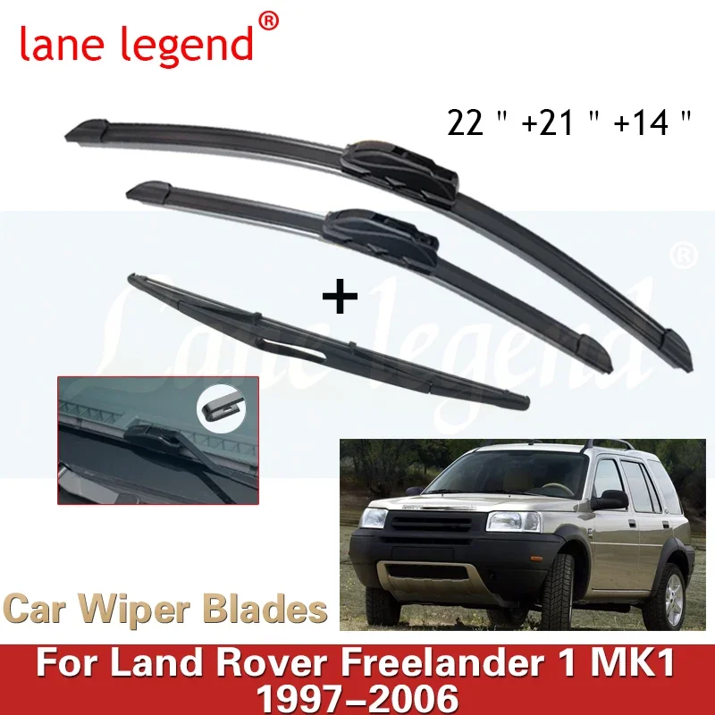 

For LAND ROVER Freelander 1 MK1 1997-2006 Front Rear Wiper Blades Brushes Cutter Accessories J Hook 1997 1998 1999 2000 2001