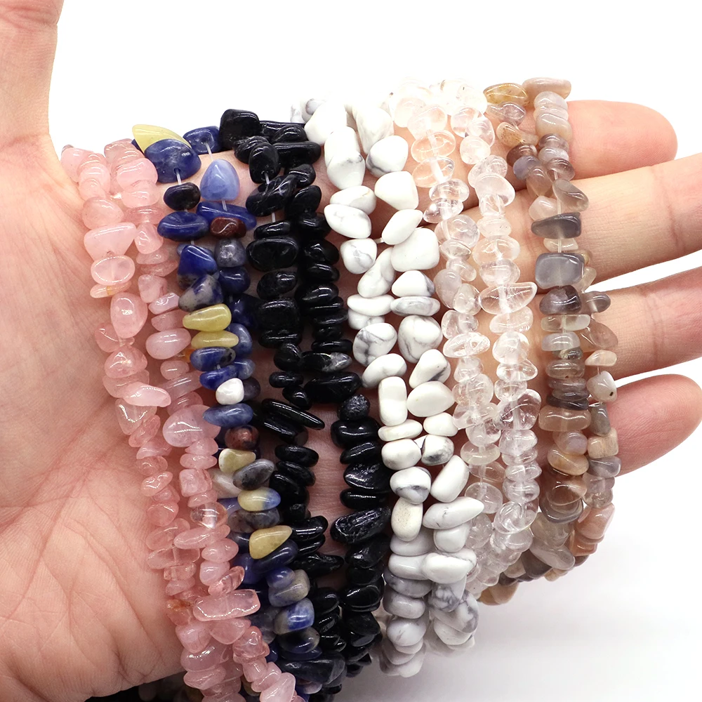 5-8mm Natural Chip Gravel Shape Loose Irregular Beads Stone Crystal Healing For Jewelry Making DIY Bracelet Necklace Accessories