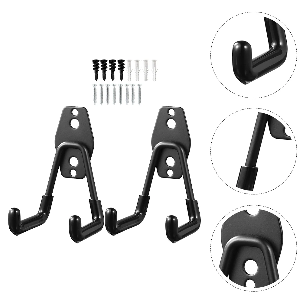 

2pcs Metal Wall Hanging Hook Heavy Duty Wall Mount PVC Coating Storage Organizer Garage Utility Hangers Shop Shed