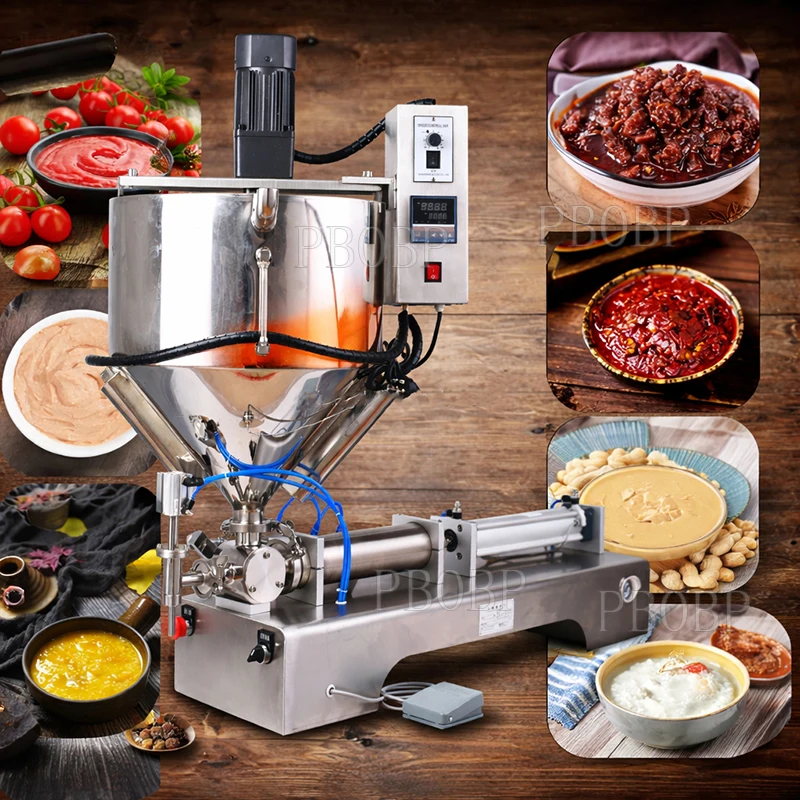 PBOBP Horizontal Paste Liquid Filling Machine With A Single Head Filling Range Of 10-300ml, Adding Stirring And Heating Function